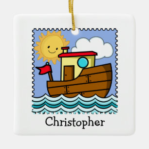 Tug Boat Personalized Ceramic Ornament