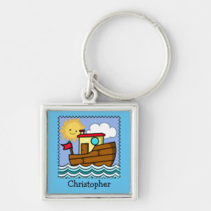 Tug Boat Personalized Keychain