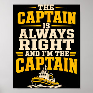 Tugboat captain funny boat operator poster