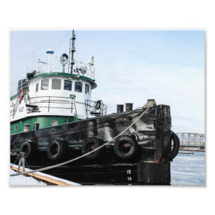 Tugboat in Icy Water of Sturgeon Bay Photo Print