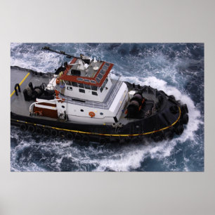 Tugboat in the Caribbean Poster