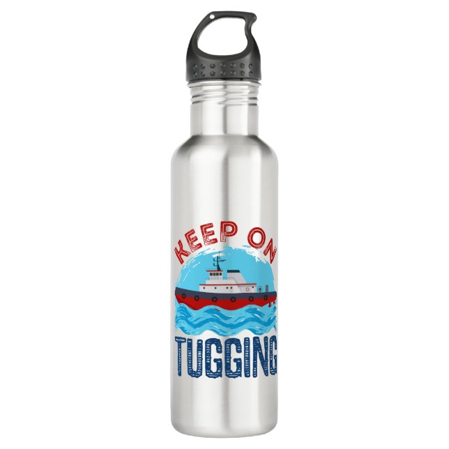Tugboat Keep on Tugging 710 Ml Water Bottle (Front)