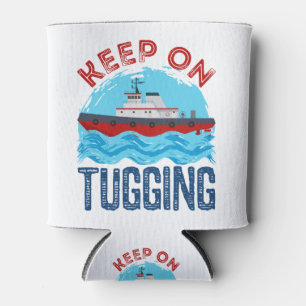 Tugboat Keep on Tugging Can Cooler