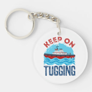 Tugboat Keep on Tugging Keychain