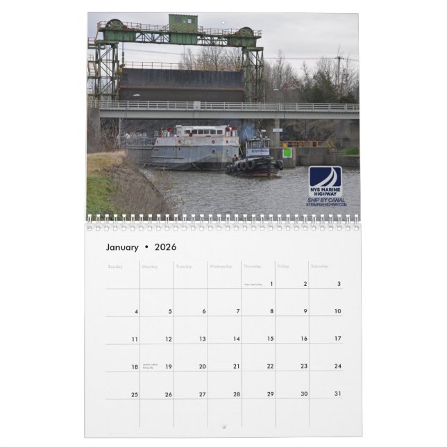 Tugboats and Cargo of NYS Marine Highway Calendar (Jan 2026)