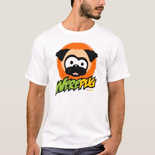 Tugg le T-shirt de blanc de WerePug (Devant)