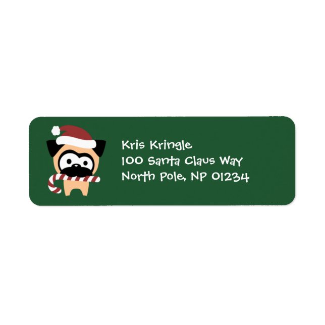 Tugg with Candy Cane Holiday Return Address Labels (Front)