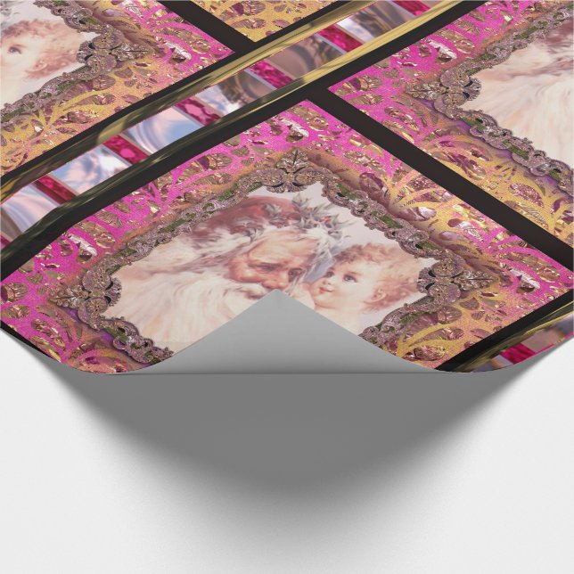 Tugging at Santa's Beard 30" x 6' Wrapping Paper (Corner)