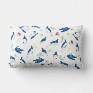 Tui New Zealand Bird Pattern Lumbar Pillow