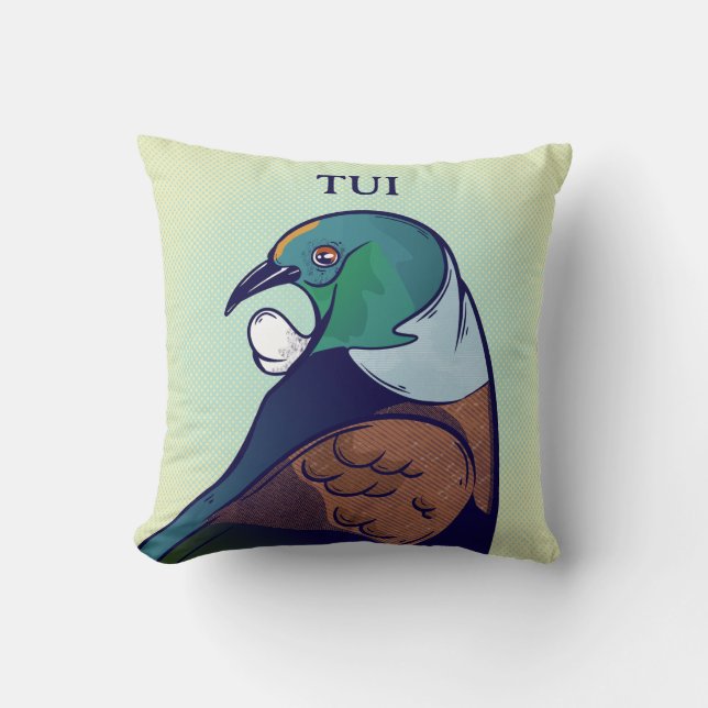 Tui Retro Halftone Cartoon style Throw Pillow (Front)