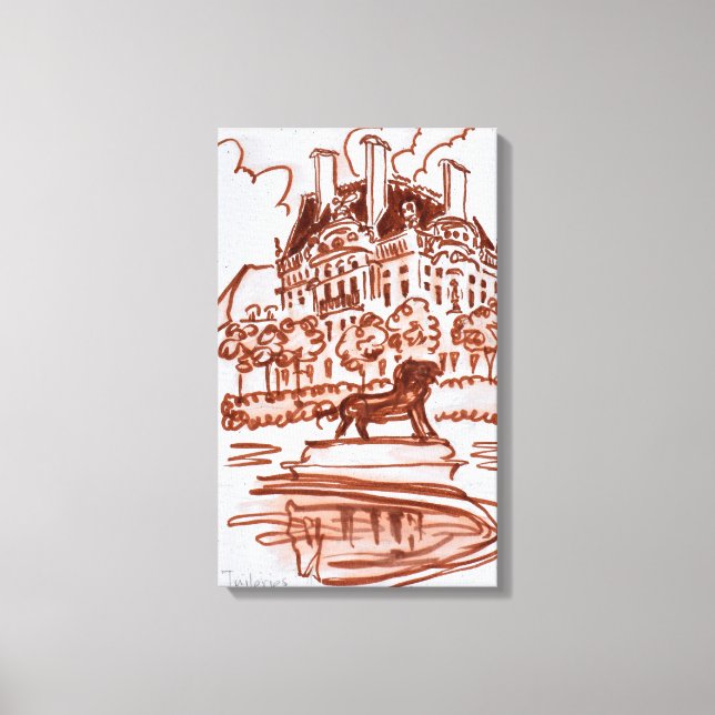 Tuileries Garden by the Louvre | Paris, France Canvas Print (Front)