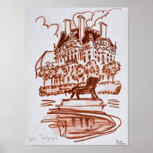 Tuileries Garden by the Louvre   Paris, France Poster