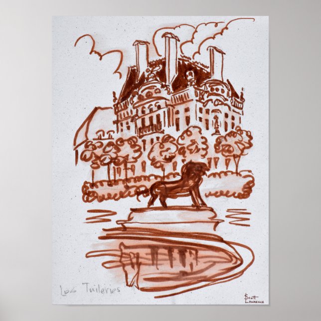 Tuileries Garden by the Louvre | Paris, France Poster (Front)