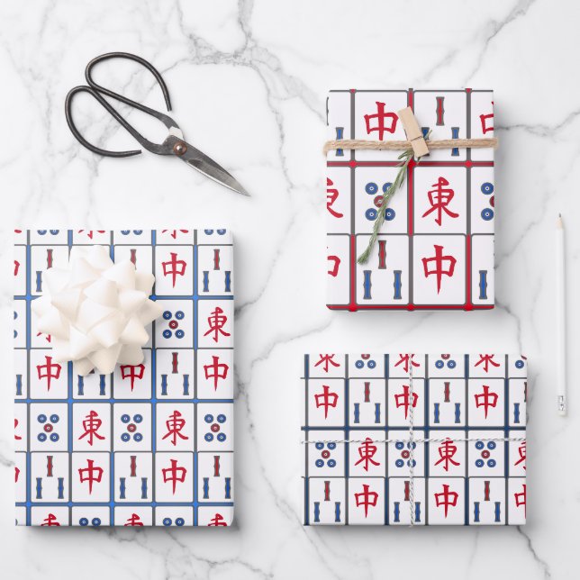 Tuiles de jeu Mahjong Design Enveloppement Feuille (Recto)