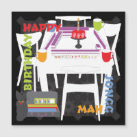 Tuiles de Mah-Jong et carte magnétique pour table