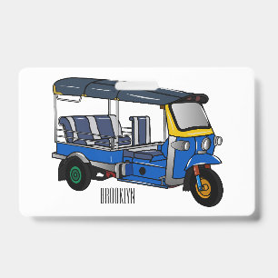 Tuk tuk cartoon illustration badge