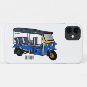 Tuk tuk cartoon illustration iPhone 11 case