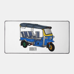 Tuk tuk cartoon illustration desk mat