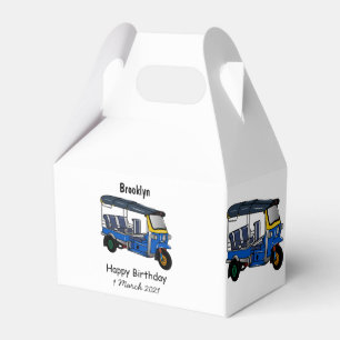 Tuk tuk cartoon illustration favor box
