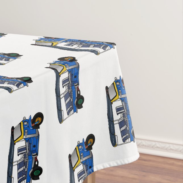 Tuk tuk cartoon illustration tablecloth (In Situ)