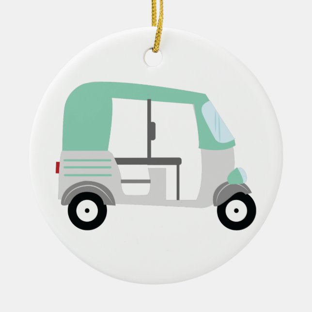 Tuk Tuk Ceramic Ornament (Front)