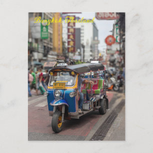 Tuk tuk on Yaowarat Road, Chinatown, Bangkok, Thai Postcard