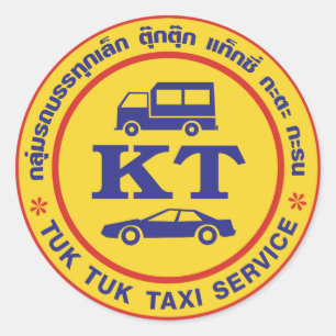 Tuk Tuk Taxi Service Sign, Thailand Classic Round Sticker