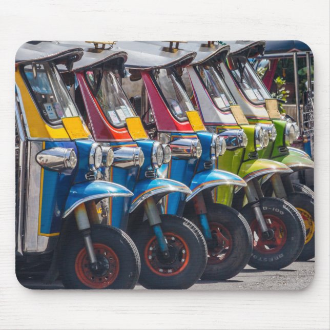 Tuk tuks in a row mouse pad (Front)