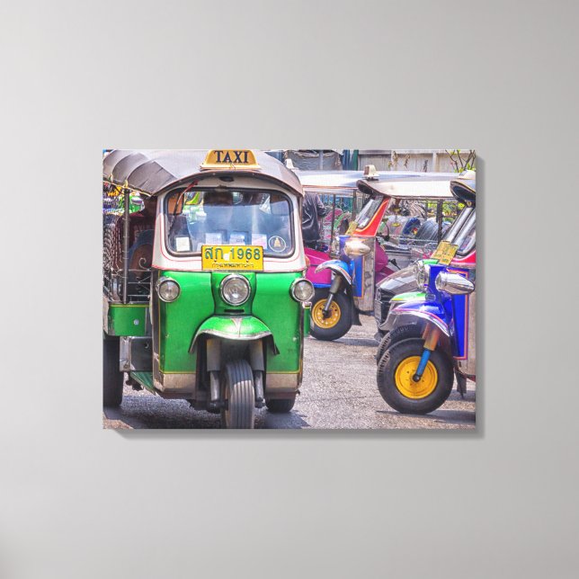 Tuk tuks in Bankok, Thailand Canvas Print (Front)