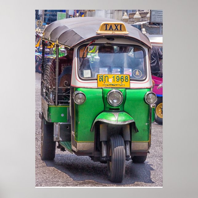 Tuk tuks in Bankok, Thailand Poster (Front)