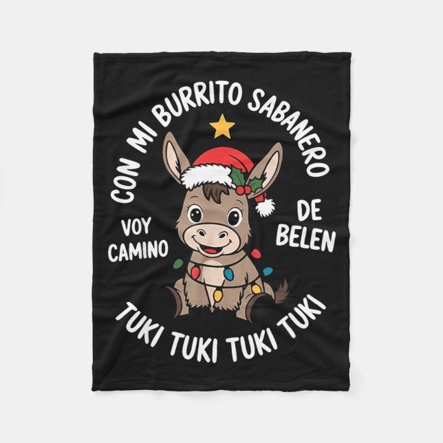 Tuki Tuki Santa Hat Spanish Mexican Christmas Swea Fleece Blanket (Front)