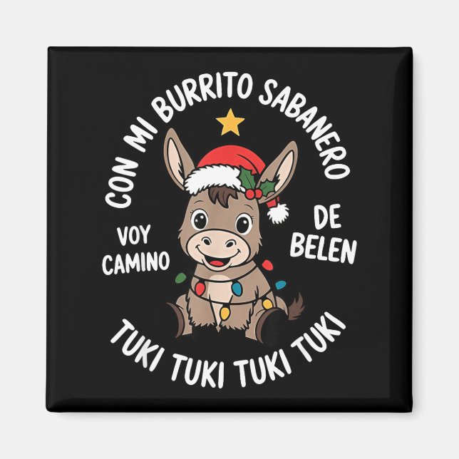 Tuki Tuki Santa Hat Spanish Mexican Christmas Swea Magnet (Front)