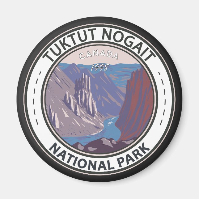 Tuktut Nogait National Park Canada Badge Magnet (Front)