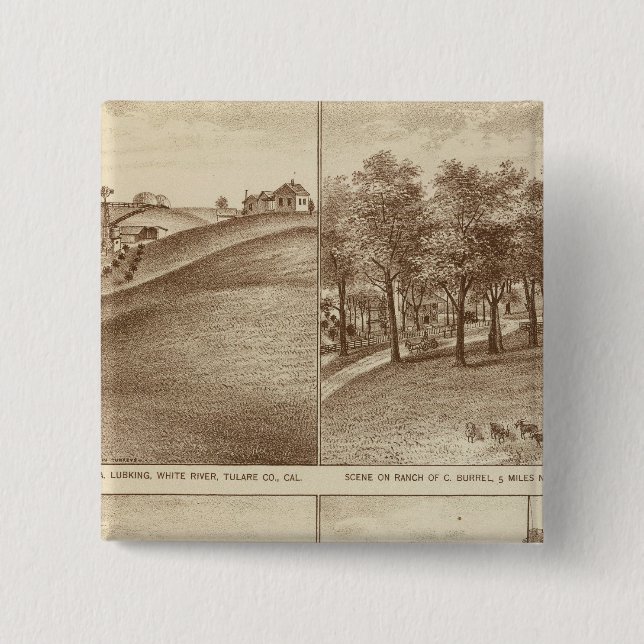 Tulare Co ranches, offices 2 Inch Square Button (Front)