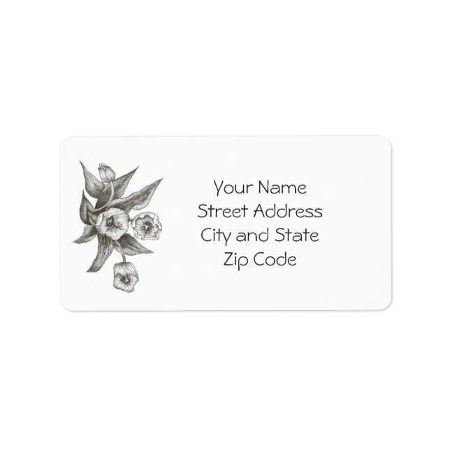 Tulip Address Label to Personalize or Customize (Front)