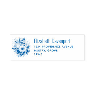 Tulip and Daisies Flower Bouquet Address Self-inking Stamp