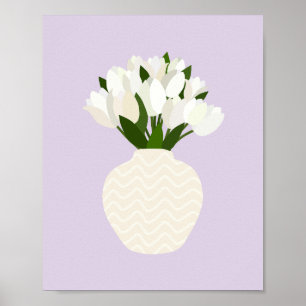 Tulip Arrangement Floral Vase Lilac Poster