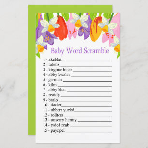 Tulip Baby word scramble game