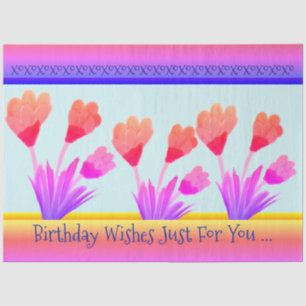 Tulip Birthday Wishes Tissue-paper Tissue Paper