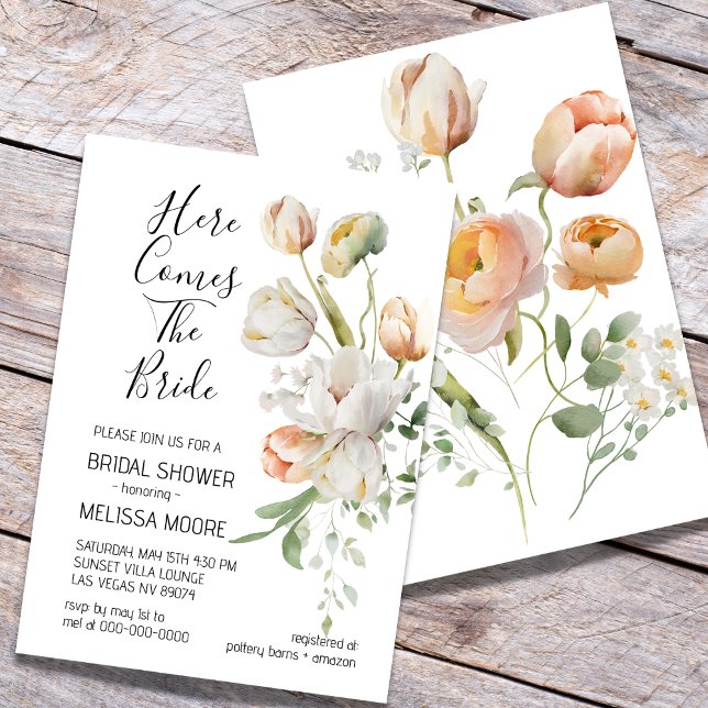 Tulip Blooms Invitation de la douche nuptiale (Créateur téléchargé)