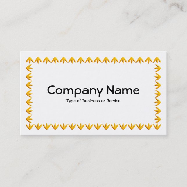 Tulip Border 3d - Amber on White Business Card (Front)