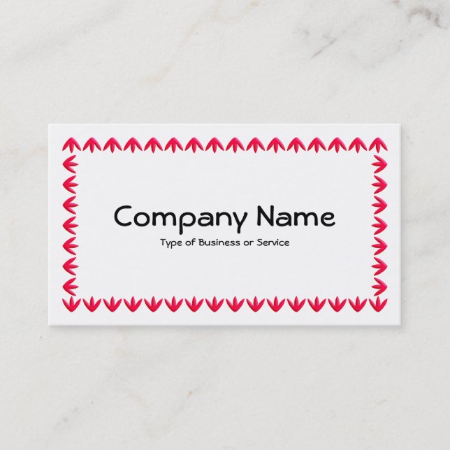 Tulip Border 3d - Red on White Business Card (Front)