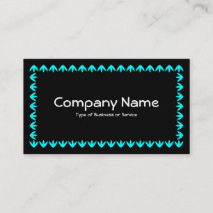 Tulip Border - Cyan on Black Business Card