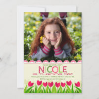 Tulip Border Photo Invitation