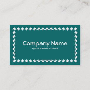 Tulip Border - White on Moss Green Business Card