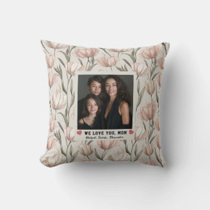 Tulip Botanical FLower Proud Mom Mum Luxury Throw Pillow