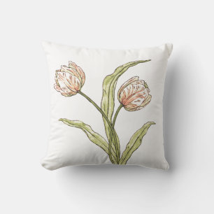 Tulip Botanical Home Decor Throw Pillow