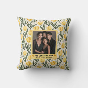 Tulip Botanical Mom Mum Mother Luxury Throw Pillow