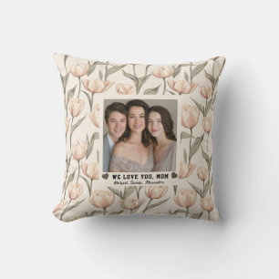Tulip Botanical StepMom Birthday Garden Inspired Throw Pillow