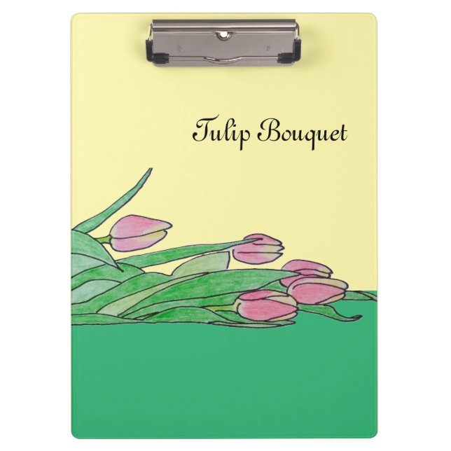 Tulip Bouquet Laying Down  Clipboard (Front)